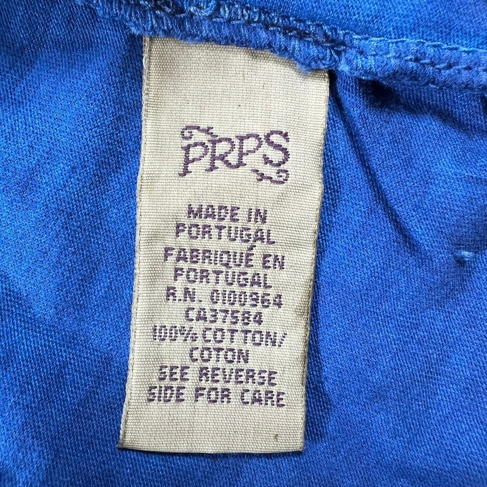 PRPS GOODS&CO Blue Graphic T Shirt "New York Japan Original Denim Brand" Mens XL - Picture 6 of 11